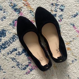 Yosi Samra Pointed Toe Velvet Black Flats
